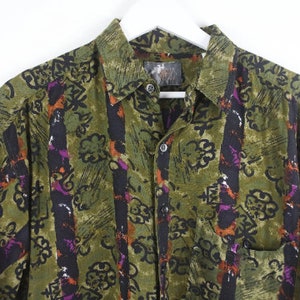 vintage 1980s 90s seinfeld style PAISLEY colorful wild one skater shirt size medium men's image 2