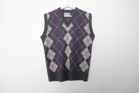 purple argyle sweater vest