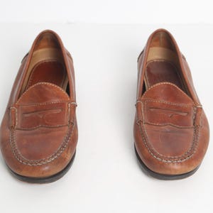 vintage brown LEATHER 1980s men's PENNY loafer shoes vintage size 11.5 men's shoes -- FREE shipping U.S.A. image 8