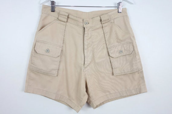 vintage BEIGE camp shorts vintage men's 1970s 80s… - image 1