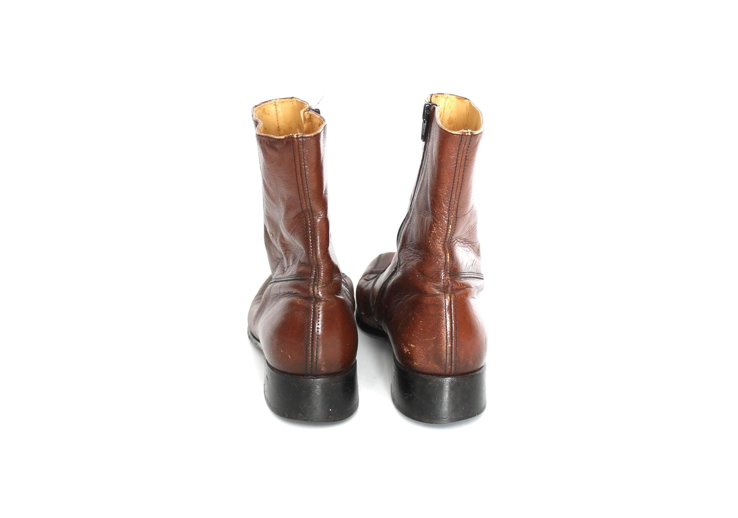 Vintage Brown Pebbled Leather Beatle Boot Men Sz 7 Indiana Elite Made In England Vintage MEN main image 2