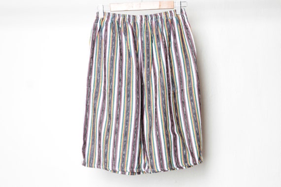 size small vintage GREEN and BLACK ikat southwest vintage 1990s cotton shorts