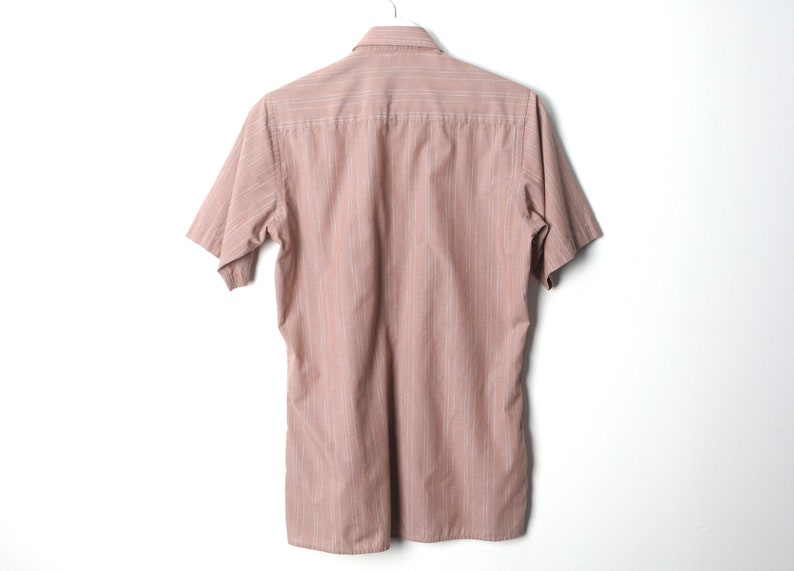 vintage STRIPED mauve pinstriped men's vintage button up size small mens shirt image 4