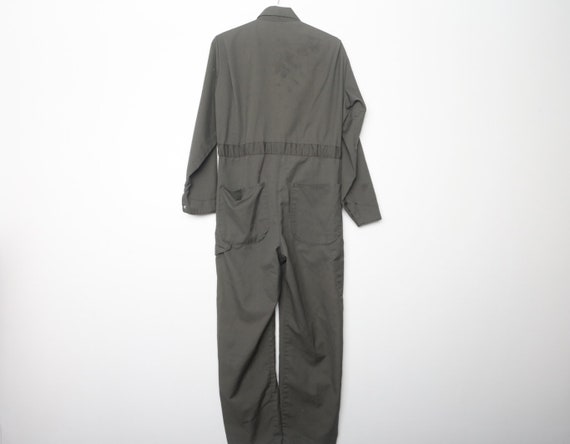 vintage mid-century boilersuit Olive green big ma… - image 3