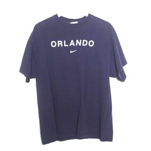 vintage ORLANDO navy blue NIKE vintage short sleeve t-shirt top -- size Large image 1