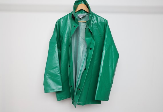 kelly green rain jacket