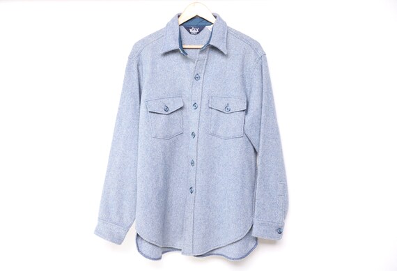 men's size medium WOOLRICH 1960s GREY blue wool FL