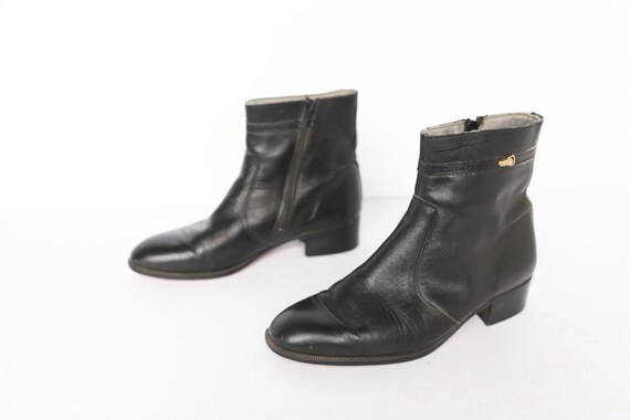 mens size 8.5 BEATLE black leather 1970s CLASSIC z