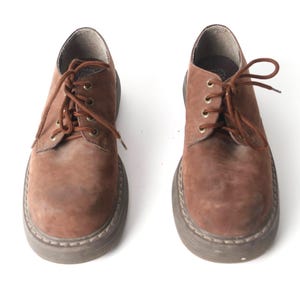 vintage mens size 9 SKECHERS doc dr. marten style GRUNGE grunge brown leather lace up rustic black boots - FREE shipping in the U.S.A image 6