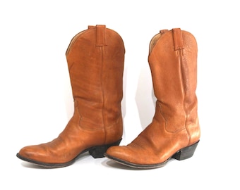 vintage BROWN Panhandle Slim brand COWBOY boots brown leather -- men's size 10 EE