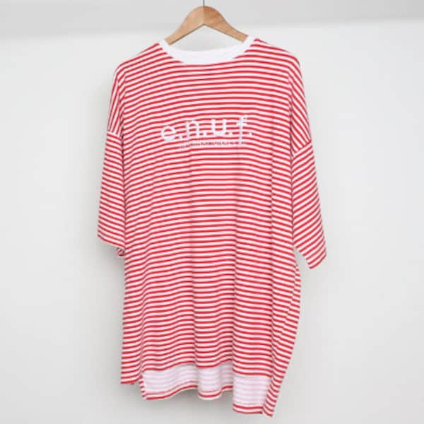 vintage 1980s 90s striped CALIFORNIA surf VINTAGE soft t-shirt surf shirt e.n.u.f. beach scene -- size extra large