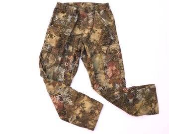 vintage 90s y2k CAMO real tree jean CAMOUFLAGE carhartt style men's work wear PANTS size 33 waist x 32 inseam