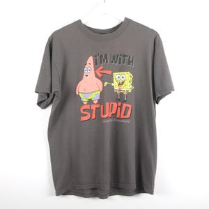 vintage y2k SPONGEBOB vierkante broek kleurblok GRIJS NICKELODEAN T-shirt -- maat medium - Gratis verzending VS