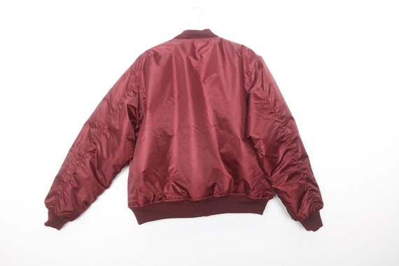 vintage BOMBER jacket maroon & orange aviator sty… - image 4