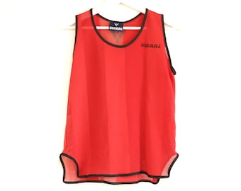 vintage RED boxy mesh SLOUCHY 1980s 90s tank top -- size large