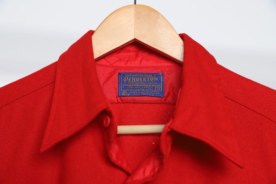 60s PENDLETON twin peaks RED flannel button down … - image 3