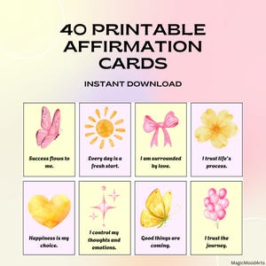 40 positieve affirmatie- en motivatiekaarten | Kaarten voor visieborden en zelfgroei