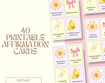 40 Positive Affirmation & Motivation Cards | Cards for Vision Boards and Self-Growth