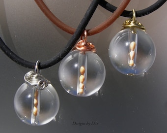 Natural Crystal Quartz stone mustard seed pendant
