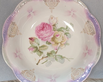 Bavarian China Bowl, lusterware accents