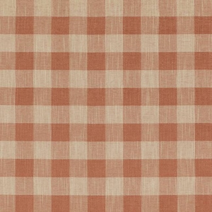 Kravet Block Check Spice Salmon Cream pillow cover