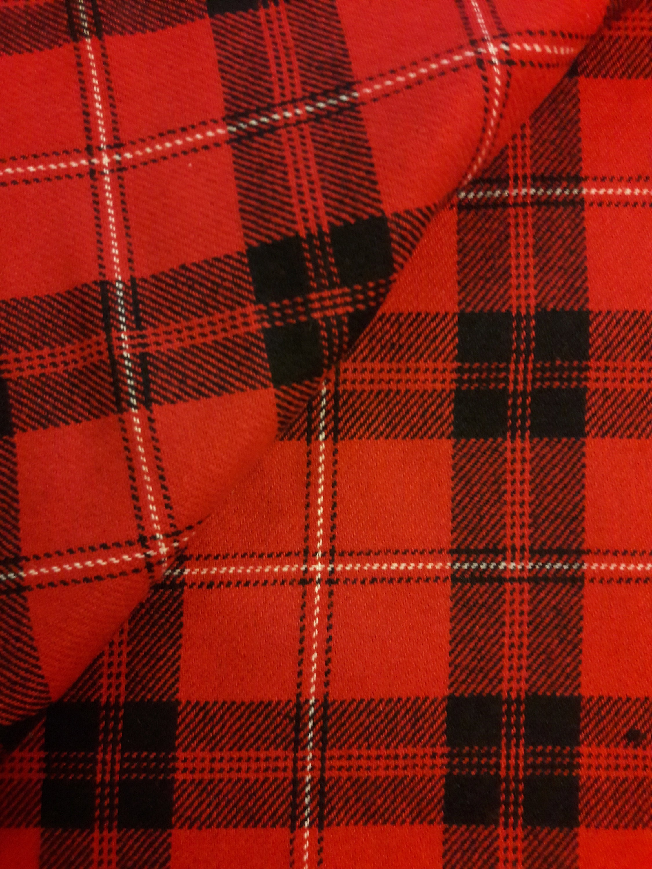 Ralph Lauren Tartan Red Black Plaid Woolen Table Cover Runner or