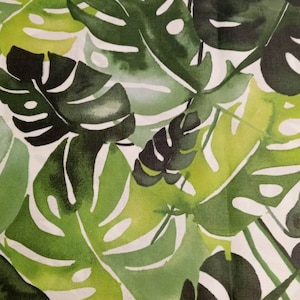 Philodendren Yao Chen Indoor Outdoor Green White pillow cover