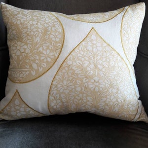 Summer Yellow Embroidered Teardrop Linen Pillow Cover