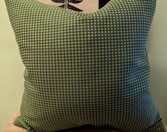 Ralph Lauren Ellwood Houndstooth Wool Cotton Checked Dark and Light Green Pillow Cover