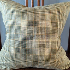 English Green Tan Plaid Tartan Pillow Cover