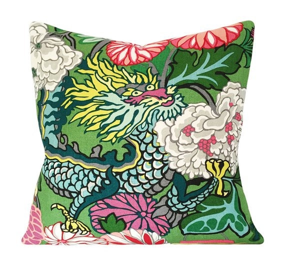 Jade Schumacher Chiang Mai Dragon Pillow Cover Etsy