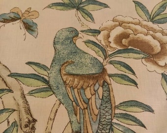 Giselle by Thibaut Imperial Garden Bird Floral Beige Shell Pillow Cover All Sizes