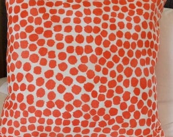 PUFF DOTTY CORAL Orange Outdoor Pillow Cover Genevieve Gorder