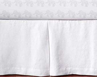 Crib Skirt with Center Pleat in Your Own Fabric Adjustable Lined and one additional bolster pillow