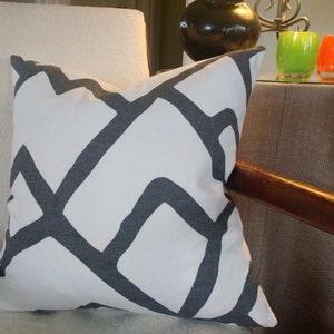 Schumacher Zimba Charcoal Pillow Cover