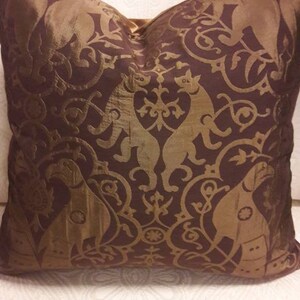 Baroque Bronze and Brown Silky Gargoyle Pillow Cover