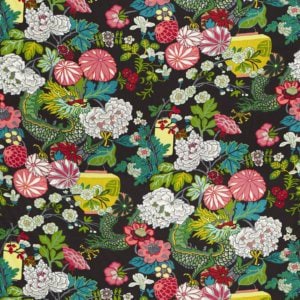 EBONY Schumacher CHIANG MAI Dragon Pillow Cover