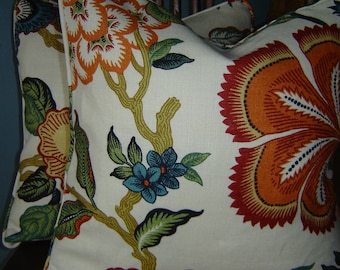 SCHUMACHER Hothouse Flowers 'Spark' Celerie Kemble linen pillow cover