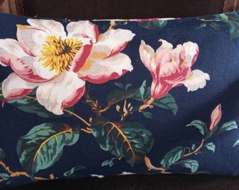 Vintage Bark Cloth Magnolienblüten Navy Creme Payne And Co Kissenbezug MCM