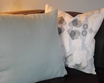 AQUA BLUE LINEN pillow cover, all sizes