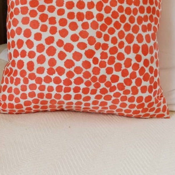 PUFF DOTTY CORAL Orange Outdoor Pillow Cover Genevieve Gorder