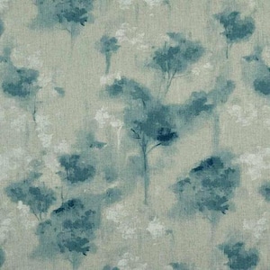 Camengo Foliage Blue Floral Watercolor Linen Pillow Cover all sizes