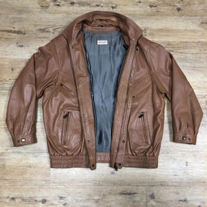 Gazelli Creation Vintage Leather Jacket Leather Bomber Jacket Suede Retro Size 56/XL Y2K 90s 80s Jacket Blouson Pullover Oversized Heavy