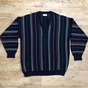 Monello Vintage Strickpullover Strick Stricker Retro Gr.50/M-L 80s 90s Sweater Sweatshirt Jacke Hoddie Pullover Oversized Heavy Wolle Carlo