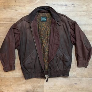Wellington of Bilmore Vintage Leather Jacket Leather Bomber Jacket Suede Retro Size 54 Y2K 90s 80s Jacket Blouson Pullover Oversized Heavy Ultra