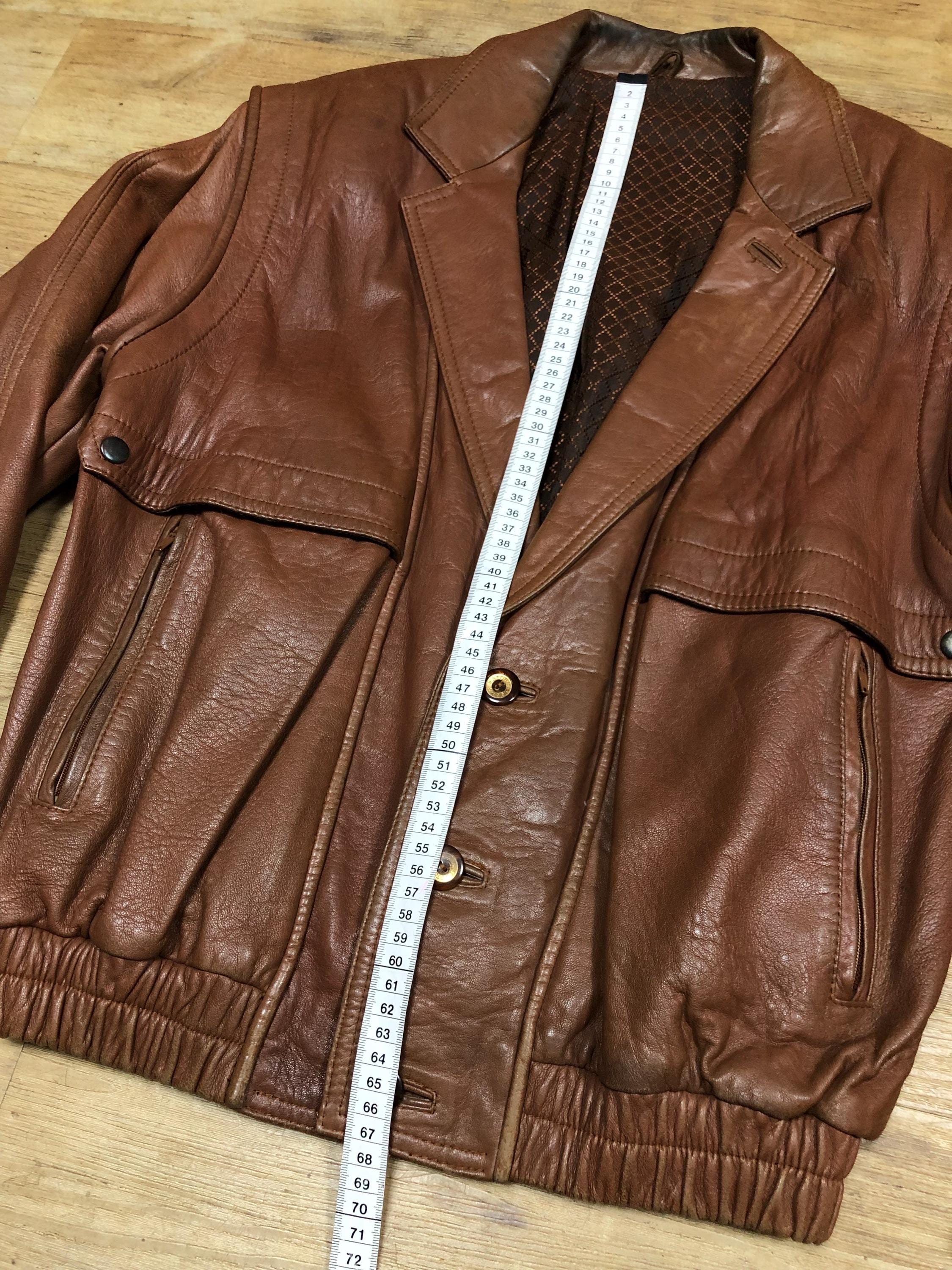 Vintage Leather Jacket Leather Bomber Jacket Suede Retro Size L