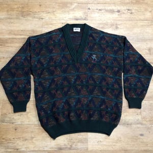 Hugo Boss Vintage Strickpullover Strick Stricker Retro Gr.L 80s 90s Sweater Sweatshirt Jacke Hoddie Pullover Oversized Heavy Wolle Carlo
