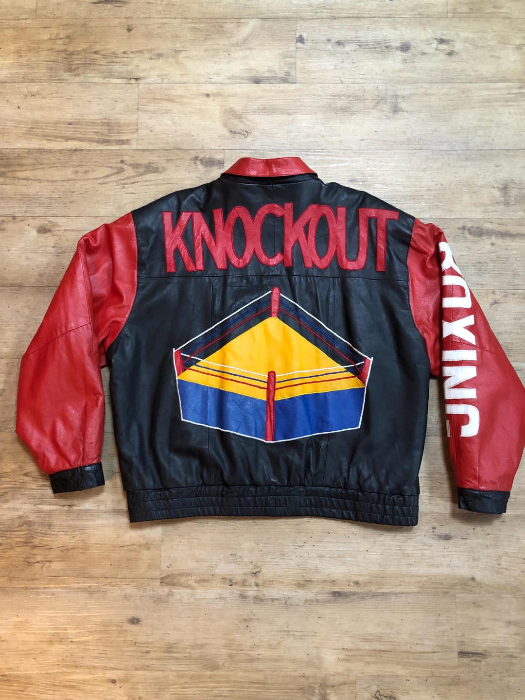 Leather 9000 Italy Vintage Lederjacke Leder Bomberjacke Boxing