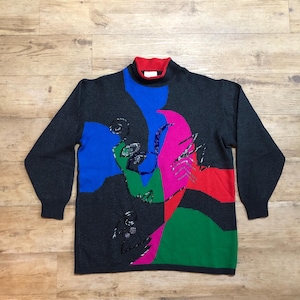 Rabe Vintage Strickpullover Strick Stricker Retro Gr.L 80s 90s Sweater Sweatshirt Jacke Hoddie Pullover Oversized Wolle Carlo Angora Mohair