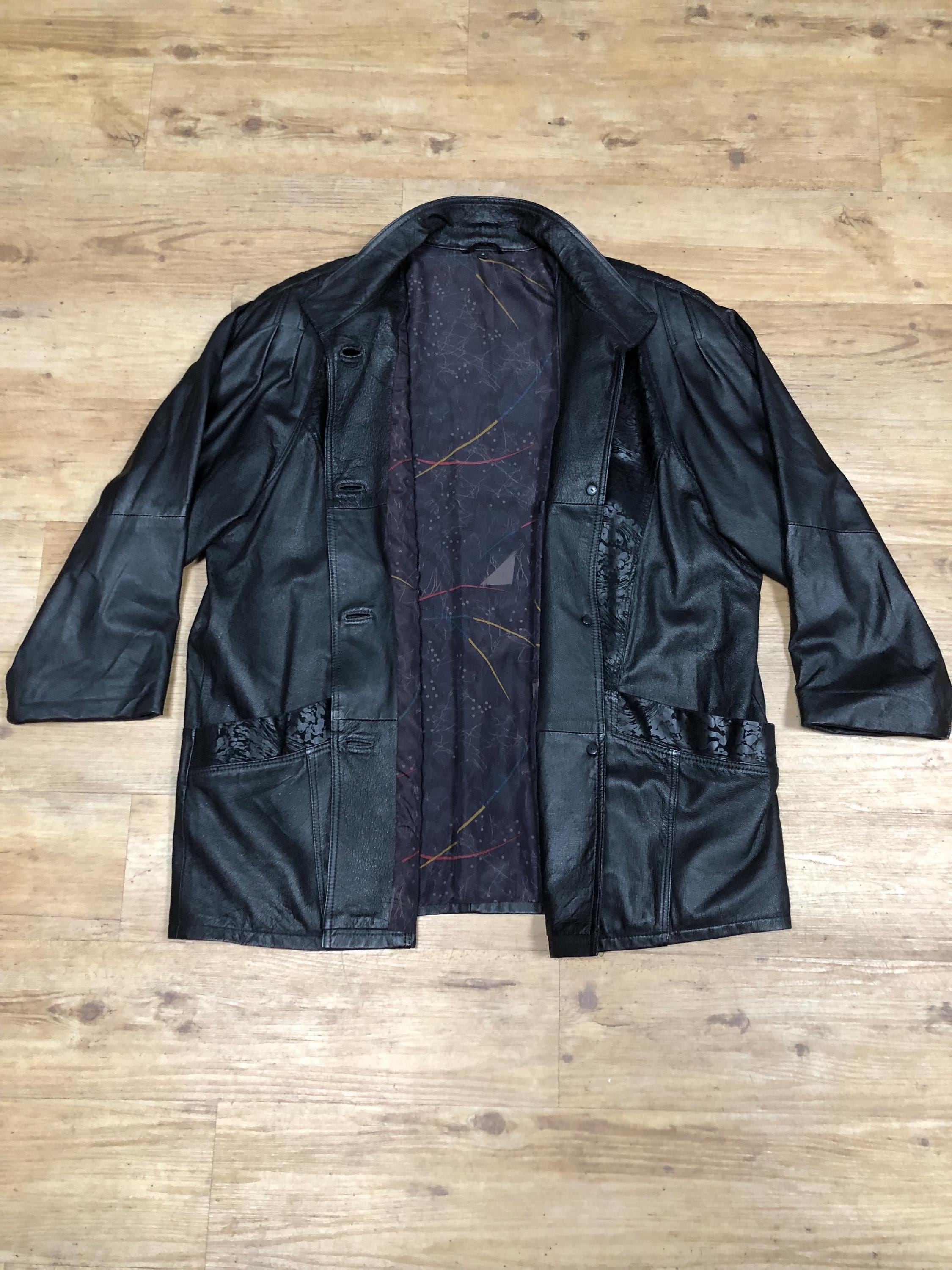 ジャケット・アウター 80s vintage leather bomber jacket y2k Vintage Leather Jacket Leather Bomber Jacket Suede Retro Size L-XL
